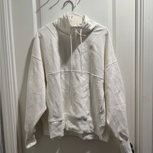 Old Navy White Drawstring Funnel Neck Pullover Jacket
